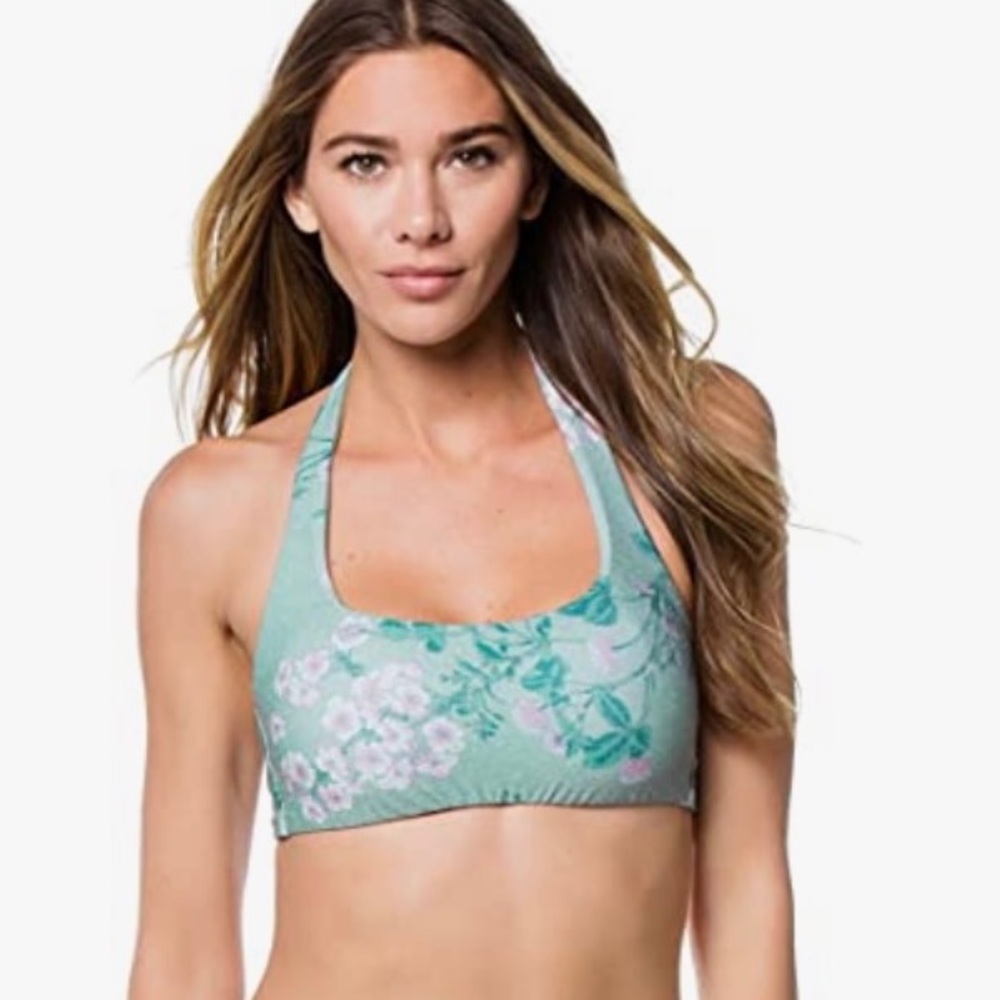 NWT BECCA‎ Metallic Serene Halter Bikini Top
